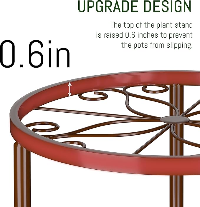 5-Pack Decent Metal Plant Stands, Heavy Duty Flower Pot Stands for Multiple Plant, Anti-Rust Iron Plant Pot Shelf, Decoration Racks for Home Indoor and Outdoor (5 Pack Bronze)
