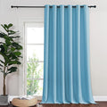 NICETOWN Room Divider Curtain 132 Inches Long, Wide Blackout Sliding Door Curtain for Bedroom, Room Darkening Privacy Window Curtain for Patio Door (1 Panel Set, Teal Blue, 80 x 132 Inch)