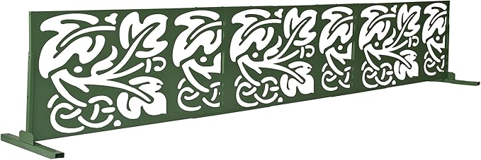 Oakland Living 6 ft. X 4 ft. Green Freestanding Metal Privacy Screen Room Divider