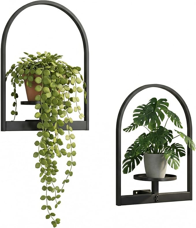 2 Pack Plant Stand Indoor Outdoor Hanging Planters for Indoor Plants Wall Plant Holder for Indoor Plants Plant Frames Wall Decor for Livingroom Bedroom Balcony Patio
