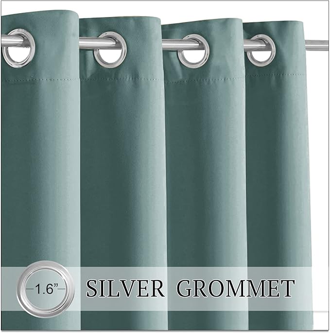 RYB HOME Patio Curtains Outdoor - Waterproof Privacy Curtains UV Protection Blackout Draperies for Porch Arbor Open Door Carport Garage Garden Lawn, Wide 100 x Long 84, 1 Pc, Greyish Blue