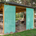 SpaceDresser Waterproof Outdoor Sheer Curtains for Patio - 2 Panels Rod Pocket Indoor Voile Sheer Curtain for Living Room,52W x 120L inch,Turquoise