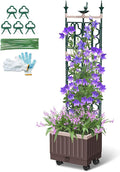 Raised Garden Bed Planter Boxes with Trellis,61.4" Self-Watering Trellis with Planter Box for Climbing Plants Flowers Vegetables with Wheels,Use for Indoor Outdoor