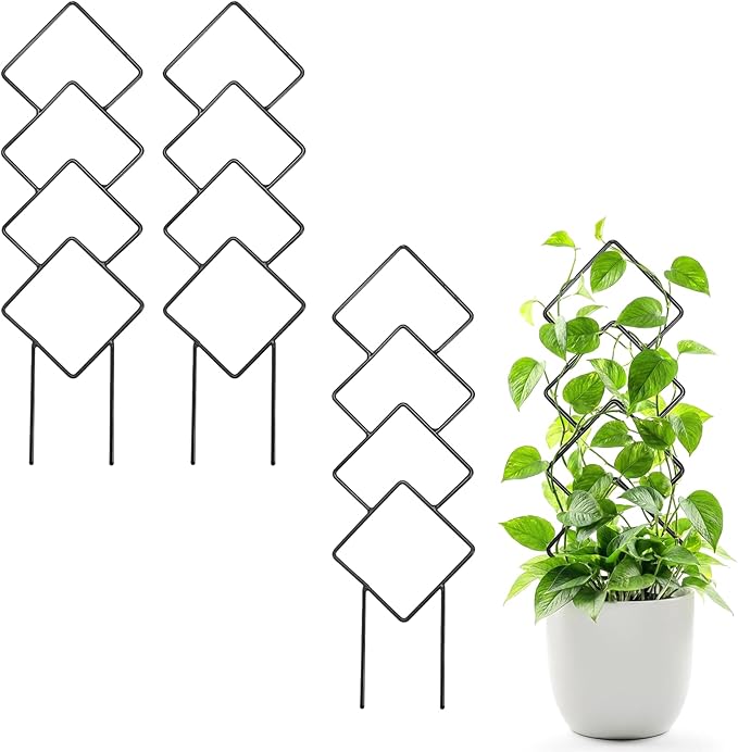 Indoor Trellis for Climbing Plants: 3PC Small Garden Metal Trellis for Vine Ivy Hoya Houseplants Flower Potted Plant Outdoor