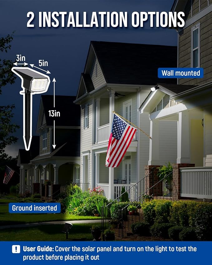 Solar Spot Lights Outdoor IP67 Waterproof 10 Pack, 63 LED 3 Modes Solar Landscape Spotlights for Yard Garden Pathway Wall House Garage (Cool White)