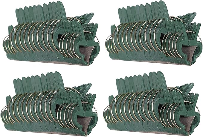 Plant Clips 80 Piece Green Gentle Gardening Plant & Flower Lever Loop Gripper Clips, Tool for Supporting or Straightening Plant Stems, Stalks, and Vines, Garden Clips, by RamPro