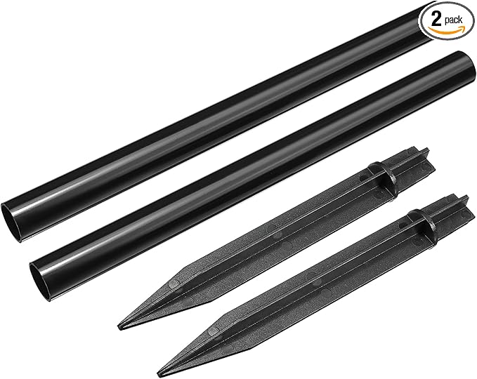 MECCANIXITY Plastic Ground Spikes 8.2 Inch Landscape Stakes with Extension Pole Light Replacement for Solar Torch Lamps of Garden Pathway, 2 Set
