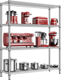 2800 LBS 59" W 4 Tier Storage Shelves Rack Metal Wire Shelving Unit, Storage Standing Shelf Organizer for Laundry Bathroom Kitchen Pantry Garage Utility Room, Chrome 17.7" D x 59.1" W x 70.4" H