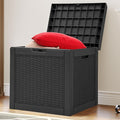 YITAHOME 32 Gallon Deck Box, Resin Storage with Lockable Lid & Side Handles, Indoor Outdoor Small Container for Patio Cushion, Garden Pool Accessories, Backyard Furniture, Water Resistant