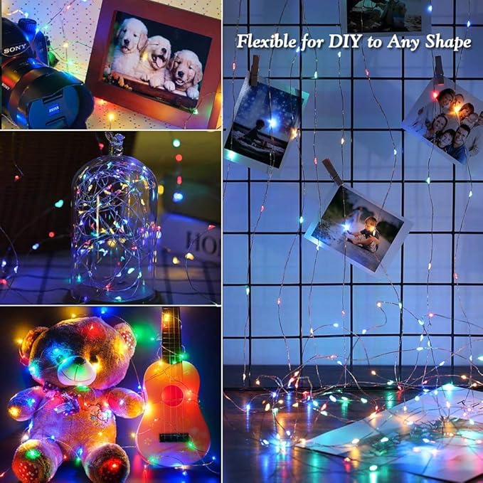 Joomer Solar Fairy Lights, 2-Pack Total 80FT 240LED Solar String Lights Outdoor Waterproof 8 Lighting Modes for Fence Party Garden Patio Yard Home Holiday Tree Outdoor Decoration (Multicolor)