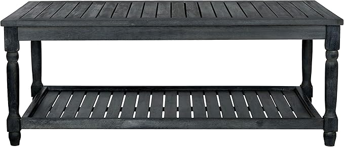 Safavieh Outdoor Collection Oakley Dark Slate Grey Coffee Table