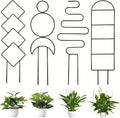 4 Pcs Mini Metal Trellis for Potted Plants, Climbing Support for Hoya Vines (Black)
