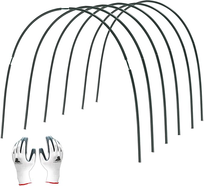 Gardzen Garden Hoops for Raised Beds Greenhouse Hoops, DIY Kit for Row Cover Garden Netting, All Season Plant Protection, 72 Pcs