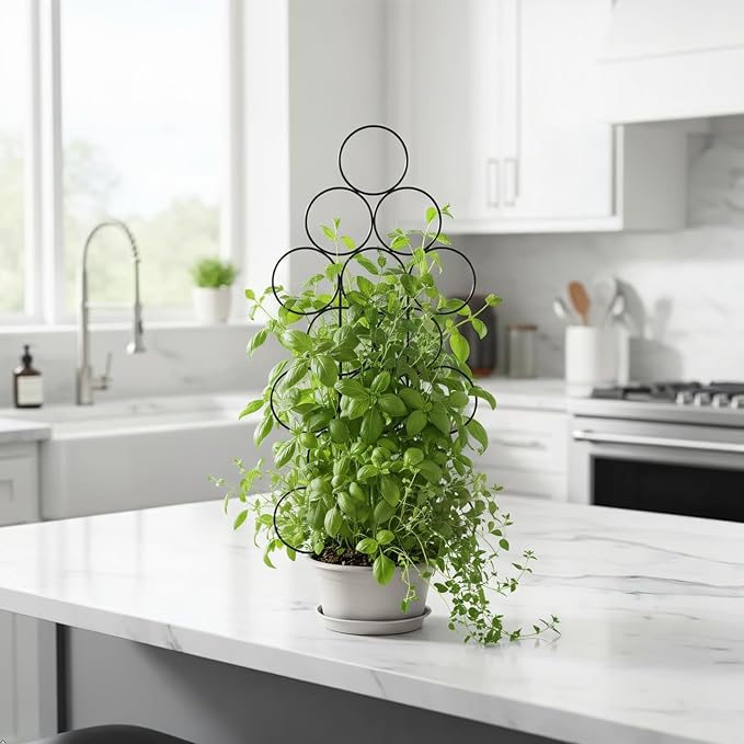 Plant Trellis for Climbing Plants Indoor Outdoor, Trlzey 3 Pack Stackable Metal Trellis - Small Garden Trellis for Potted Plants, Vine Support for Ivy, Flowers, DIY Home Deco