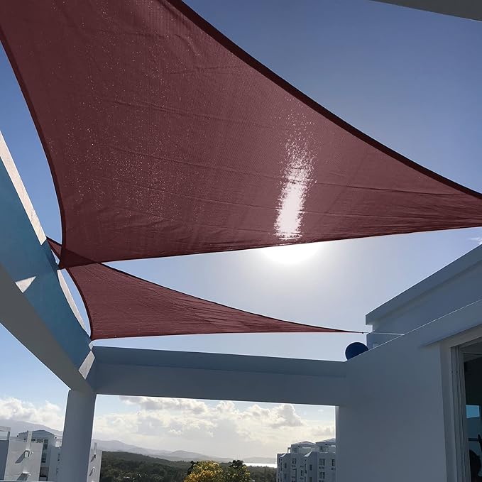 SUNNY GUARD Sun Shade Sail 10'x10'x14' Right Triangle Brown UV Block Sunshade for Backyard Yard Deck Patio Garden Outdoor Activities and Facility(We Make Custom Size)