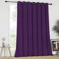 NICETOWN Blackout Curtain 95 inches Long - Silver Rings Thermal Insulated Wide Sliding Glass Door Privacy Blinds for Hall/Villa (Royal Purple, 100 inches Wide)