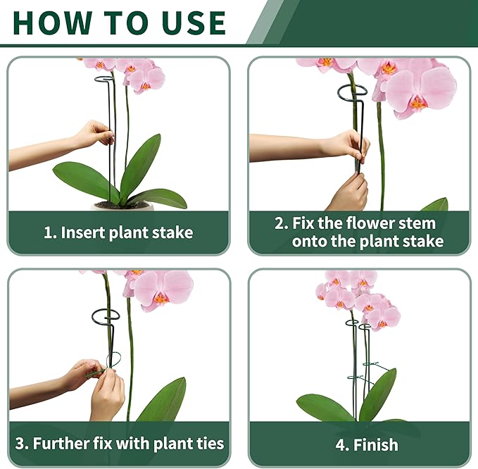 36” Tall Plant Stakes, 6 Pack Plant Support Stakes,6mm Heavy-Duty Metal Garden Stakes, Flower Stakes for Lilies, Dahlias, Gladiolus, Sunflowers, Tomato, Clematis