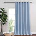 NICETOWN Sliding Door Curtain 108 Inches Long - Blackout Thermal Insulated Grommet Room Divider Privacy Drape for Patio Glass Door, 1 Panel, Vintage Blue, 100 Inch Extra Wide