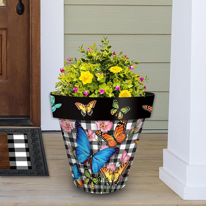 Briarwood Lane Checkered Butterflies Large Planter