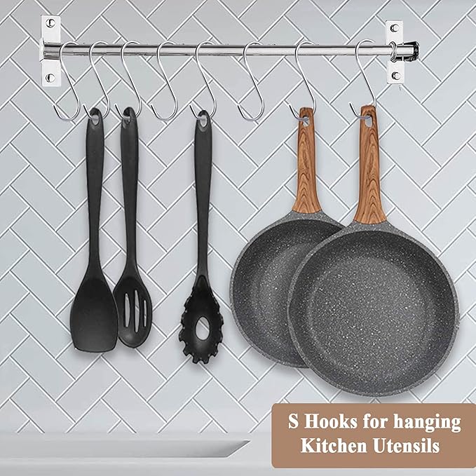 30 Pack 3.7 inch Metal S Hooks Steel S Hooks Plants Hanging Hangers for Kitchen Pans Pots Bags Purse Jeans Jewelry Towels