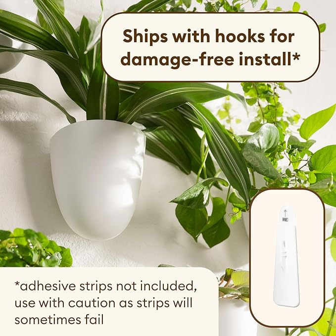 PlantPod Classic - Self-Watering Wall Planters (9, White) - Easy to Water and Install - Lightweight - Design Your Own Vertical Garden - Wall Planters for Indoor Plants