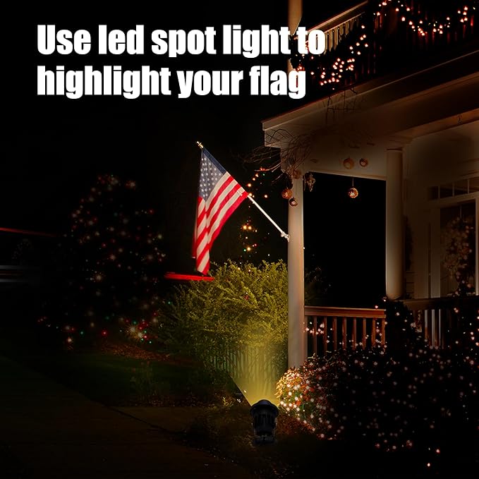 Spotlight for Outdoor 120V 20W Warm White - Waterproof Spotlight Outdoor Ideal for Garden, Flag, House, Yard, Christmas, Halloween - Perfect Spot Lights for Any Weather
