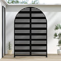 Casaphoria 72" H x 47" W Arched Metal Privacy Screen - Elegant Freestanding Outdoor Screen for Deck, Patio & Balcony - Versatile Decorative Privacy Panels for Home & Garden Use (Black-Harold)