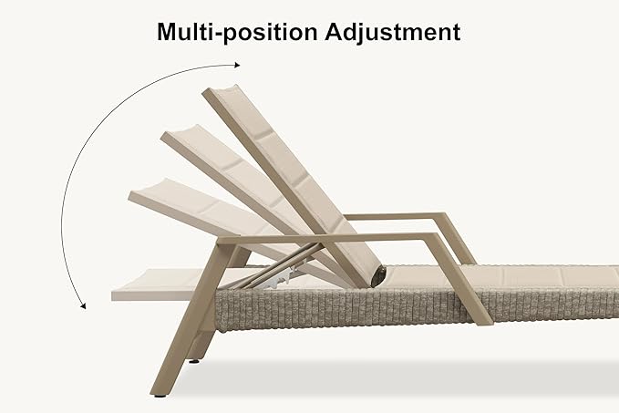 PURPLE LEAF 3-Piece Patio Chaise Lounge Set with Market Umbrella Adjustable Outdoor Recliners for Pool, Patio and Garden Nurture Shale