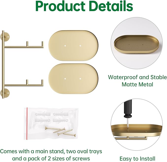 Rotating Window Shelves for Multiple Plants Indoor,2-tier Metal Corner golden Plant Stand Holder Floating Hanger Shelf for Wall，Windows Sill Gifts for Planter Lover to Enhance Home Decor