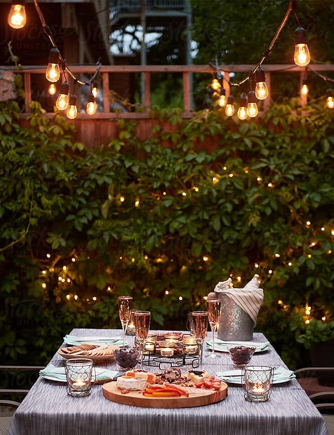 Svater Outdoor Led String Lights 36 FT, Patio Lights for Outside with 13pcs S14 Shatterproof Bulbs, 1 Watt E26 Dimmable, IP65 Waterproof, Commercial Grade Bistro Light 2700K Warm White