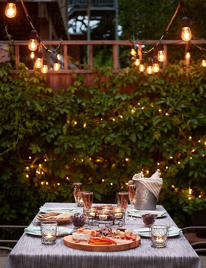 Svater Outdoor Led String Lights 75 FT, Patio Lights for Outside with 26pcs S14 Shatterproof Bulbs, IP65 Waterproof Commercial Grade Market Light, 1 Watt E26 Dimmable 2700K Warm White
