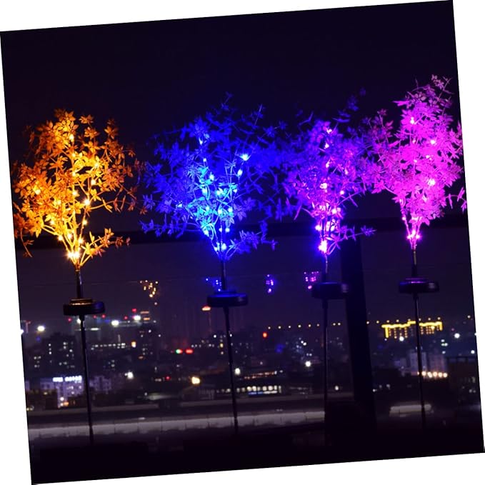 balacoo Led Solar Garden Light Plant Shaped Outdoor Lamp Ornament for Lawn Decoration Durable and Weatherproof Pink Rose Design for Garden Pathway