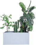 40" L x 16" W x 18" H Metal Large Rectangular Planter - Long Planter Box for Outdoor Patio/Porch Planter Boxes Outdoor Modern Design for Plants, Flowers, Garden,Spliced Flower Pot (Silver Gray)