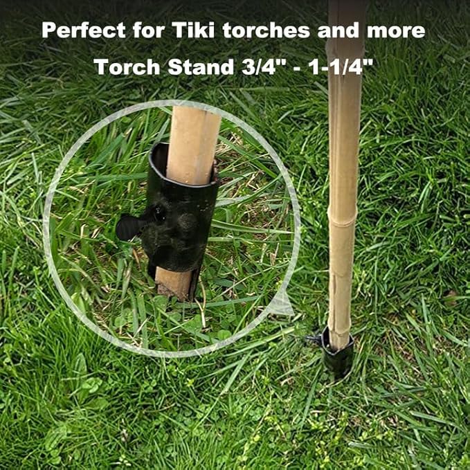CNQLIS 6 Pcs Outdoor Light Stakes for Tiki Torch Stand - 10 3/4" Steel Torch Stakes - Garden Stakes for Lights, Stakes for Outdoor Lights for Solar Lights,Fishing Rods, Freestanding Poles