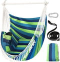Chihee Hammock Chair 4.9ft x 3.9ft Max 500 Lbs Widen Hanging Swing 2 Cushions Included Metal Spreader Bar with Anti-Slip Grooves Portable Comfy Hanging Chair Side Pocket Bohemian Chair Indoor Outdoor