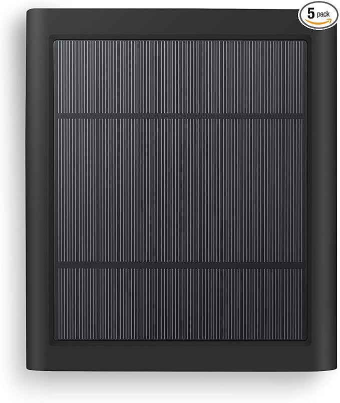 1 Pack 4W Solar Charger for Ring Spotlight & Stick Up Outdoor Cam, Black, High Efficiency, 10FT/3M Long Cable with USB-C to Ring Barrel Plug