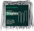 FEED GARDEN 4 Inch Hot-dip Galvanized Landscape Staples, 11 Gauge Anti-Rust Garden Stakes, 100 Pack