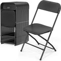 VINGLI 20 Pack Black Plastic Folding Chair, Indoor Outdoor Portable Stackable Commercial Seat with Steel Frame 350lb. Capacity for Events Office Wedding Party Picnic Kitchen Dining