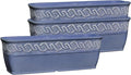 Classic Home and Garden Corinthian Trough Planter, 10", Slate Blue (3 Pack)