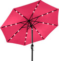 Best Choice Products 10ft Solar Polyester LED Lighted Patio Umbrella w/Tilt Adjustment and UV-Resistant Fabric