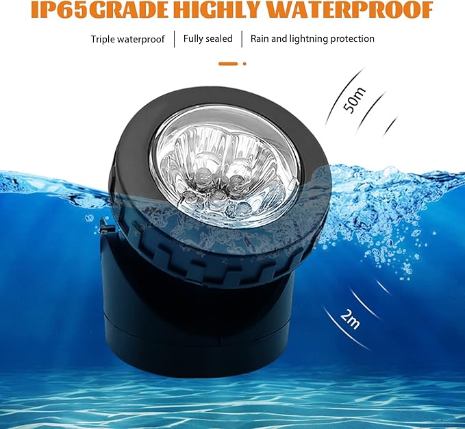 Solar Spot Lights Outdoor, LED Waterproof Pond Light Solar Spotlight Underwater Light Security Lighting Dark Sensing Auto On/Off Adjustable Lighting Angle, for Outdoor Lawn Fish Tank Pool (1 Pack)
