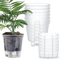 Self Watering Pots for Indoor Plants with Deep Reservoir and High Drainage Holes for Outdoor Plants and Flowers, Bare Root Planter(5.91'',Clear,6 Pcs)