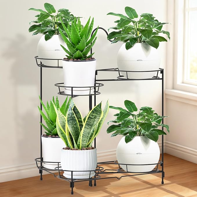 Heavy Duty Metal Plant Stand, Indoor Outdoor Plant Shelf & Rack - 6 Tiers 7 Pots, Plant Holder for Plants/Flowers/Planters, for Living Room Home Corner Patio & Garden