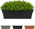 Bloem Dura Cotta Window Box Planter: 30" - Black - Large Box with Tray, Weatherproof Resin Box, Removable Tray for Indoor & Outdoor Use, Gardening, 4 Gallon Capacity