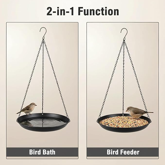Hanging Planter for Indoor Outdoor, Plant Hanger, Hanging Plant Holder, Plant Pot Shelf Basket for Window Wall Ceiling Garden with Chains and Hooks, 2Pcs (Round)