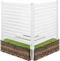 VEVOR 48" W x 48" H Vinyl Fence Panels, Air Conditioner Fence, Outdoor Privacy Screens for Trash Can, Pool Equipment Enclosure, Privacy Screen Kit Louvered Panels (2 Panels)