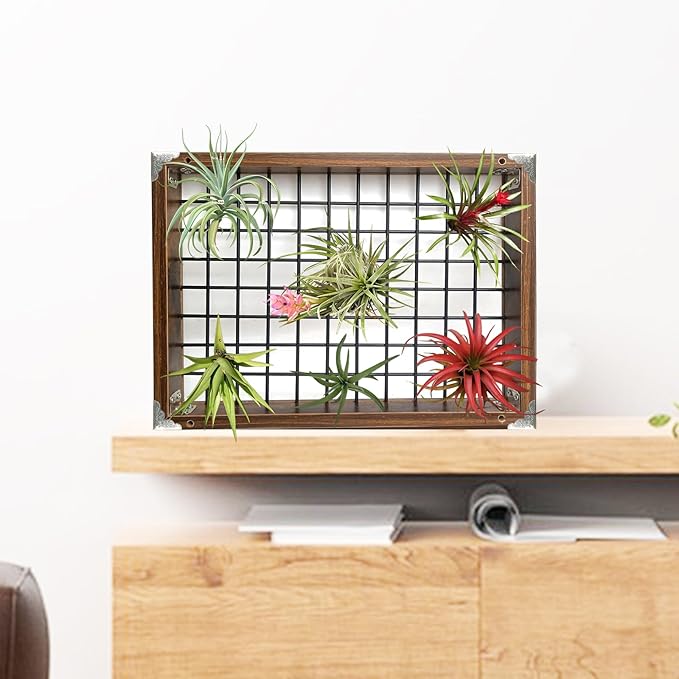 Plant Hanger Indoor Outdoor, 16" Large Hanging Planters for Indoor Plants Hanging Plant Holder Wood Metal Hanging Plant Shelf Large Hanging Baskets for Plants Outdoor Window Ceiling