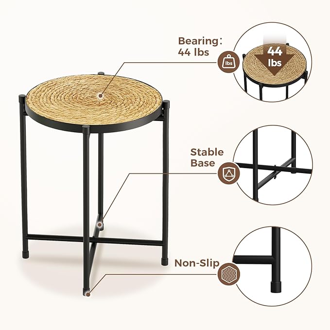Bamworld Indoor Plant Stand Tall Plant Table Corner Plant Stool Boho Small Plant Holder Single Flower Stand for Large Plants Decor Pot Stand for Living Room Bedroom Balcony