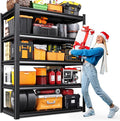 71" H-46 W Garage Shelving Heavy Duty Storage Shelves, Metal Adjustable Shelving Unit, Utility Garage Organizer Shelf for Basement, Pantry, Kitchen, Warehouse, 20" D x 46" W x 71.2" H, Black