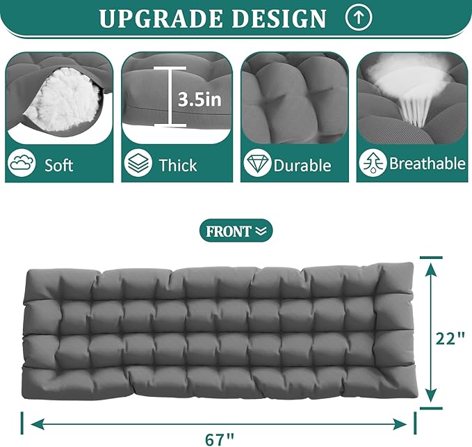 UDPATIO Oversized Zero Gravity Chair 29In XL Patio Reclining Chair with Cushion, Outdoor Folding Recliner with Pillows|Cup Holder|Foot Rest|Padded Headrest, Dark Grey, Support 500LB